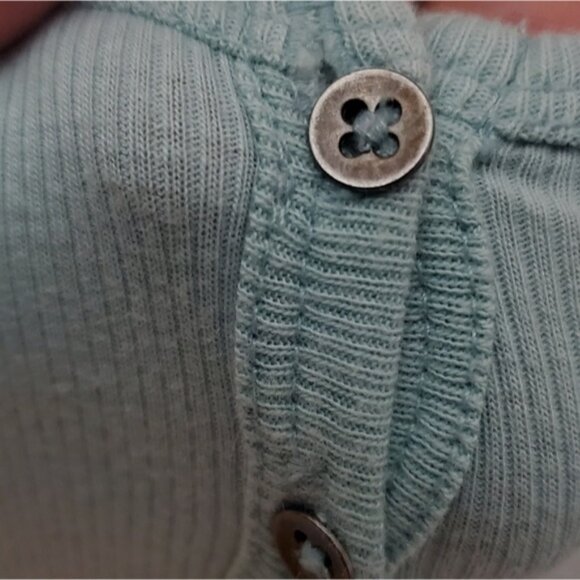 Vintage Mint Green Henley Cropped Tank - Picture 5 of 5